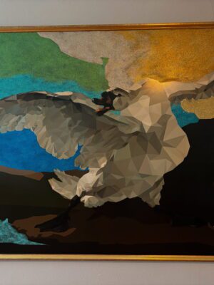 De bedreigde zwaan 150 x 200 cm