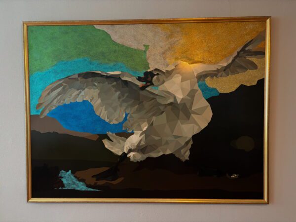 De bedreigde zwaan 150 x 200 cm