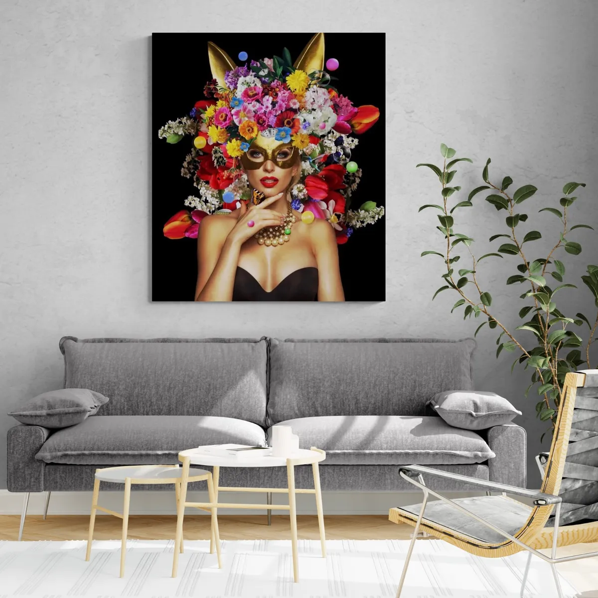 Golden girl with flowers - Afbeelding 2